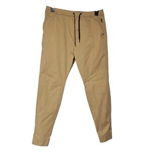 Hollister Mens Skinny Jogger Athleisure Pants Tan L Streetwear Gorpcore Grunge